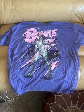 David Bowie Graphic Tee in Purple with Pink Accents men’s large